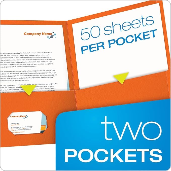 Oxford Twin-Pocket Folders, Textured Paper, Letter Size, Holds 100 Sheets 25 - Image 2