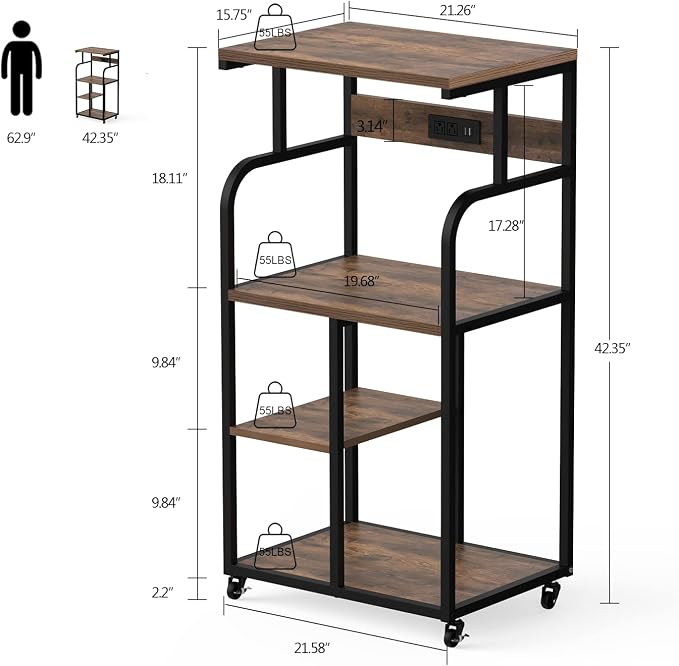 VEDECASA Large Printer Stand Cart - Image 4