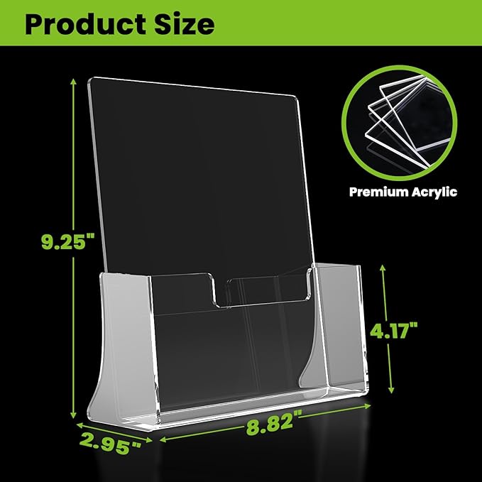 4 Pack Acrylic Brochure Holder 8.5 x 11 inches, Plastic Flyer Stands - Image 3