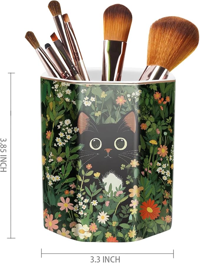 Pen Holder, Pencil Cup for Desk, Cute Desk Organizer, Durable Ceramic - Image 2