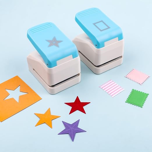 2Pcs/Set 3D Postage Stamp and Star Embossing Punch; Punches Score Tools - Image 3