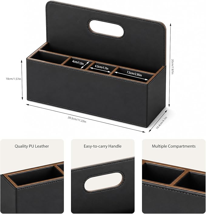 Mail Organizer Countertop, Pencil Holder, Office Supplies File Bill Sorter | PU - Image 3