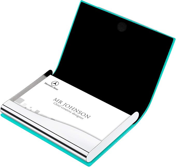 Padike Business Card Holder, Business Card Case Professional PU Leather & - Image 5