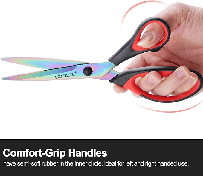 Craft Scissors Set of 3 Pack, All Purpose Sharp Titanium Blades Shears - Image 3
