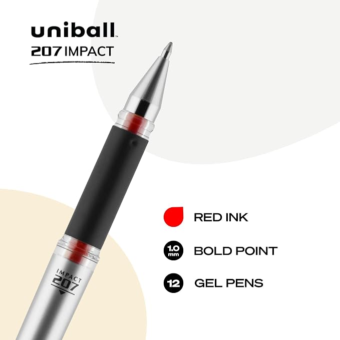 uniball 207 Impact Gel Pens, Bold Point, 12 Pack - Image 2