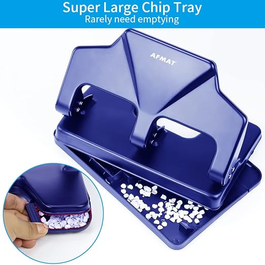 AFMAT 3 Hole Punch Heavy Duty, 40-Sheet Three Hole Punch, 50% Reduced Effort - Image 7