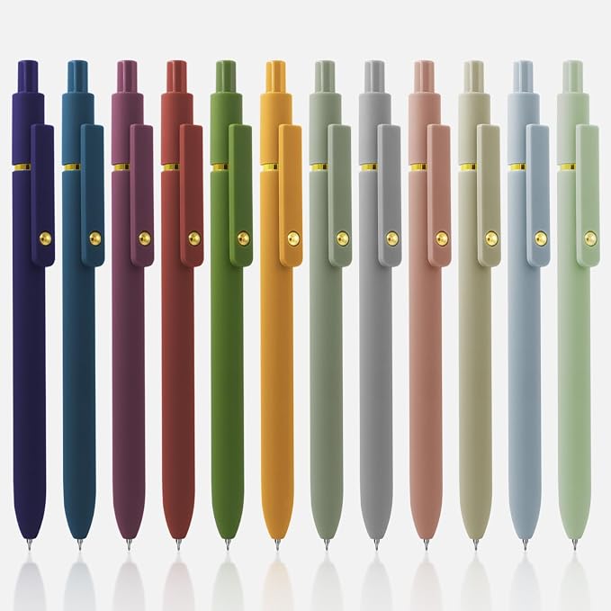 UIXJODO 12 Pcs Gel Pens 0.5mm Quick Dry Black Ink Pens Fine Point Smooth by UIXJODO