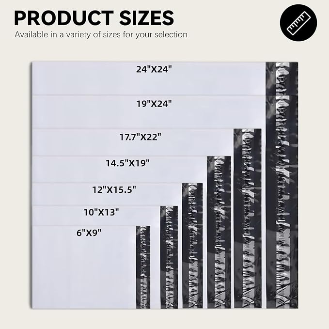 12"x15.5" Poly Mailers，White Shipping and Envelope Bags Pack of 200 - Image 2