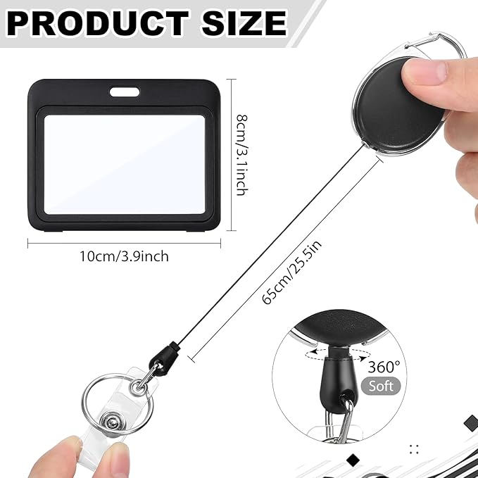 2 Pack Badge Holder Retractable Clip Heavy Duty Reels - Image 3