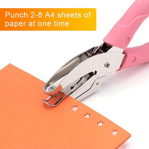 2 Pack Handheld Hole Paper Punch Kit, Single Hole Punch, Heart and Star Hole - Image 5