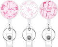 BESARME 3 Pack Bow Badge Reels Retractable Badge Clip by BESARME