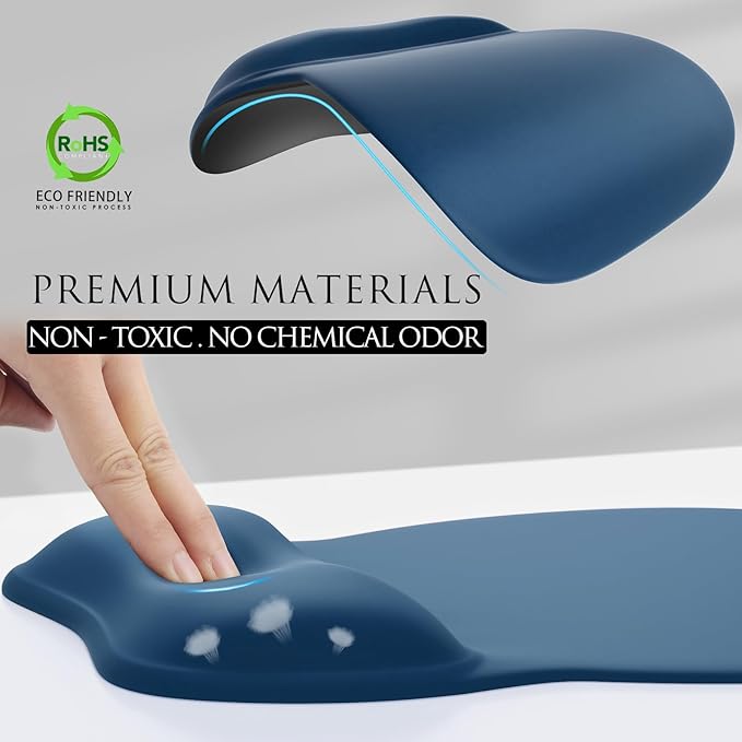 MROCO Ergonomic Mouse Pad with Gel Wrist Rest, 9.4 x 8.1 in, Gel Wrist Comfort - Image 3