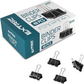 Binder Clips - 48 Mini Black Paper Clamps, 0.6 Inch, Holds 30 Pages, File Clip by EXTRIC