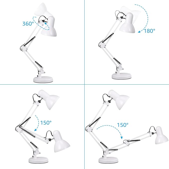 TORCHSTAR Metal Desk Lamp, Adjustable Swing Arm, - Image 5