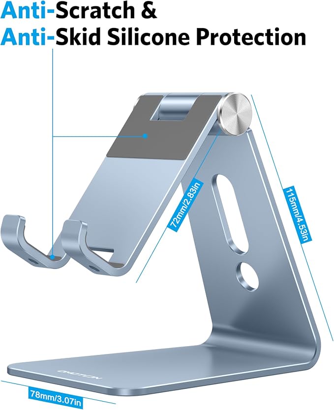 OMOTON Adjustable Cell Phone Stand, Aluminum Desktop Cellphone Stand - Image 3