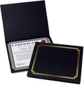 Classic Black & Gold Certificate Folders- Packs 25, Linen Cover 80 lb. Stock by Fine+Stationery