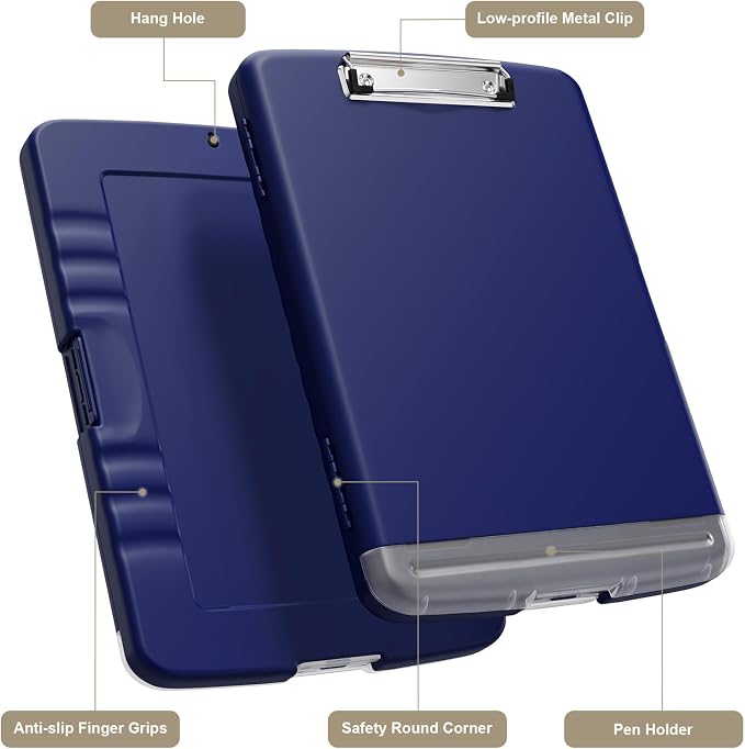Piasoenc Clipboard with Storage, 8.5 x 11 Organization Box with Pen Holder and - Image 4
