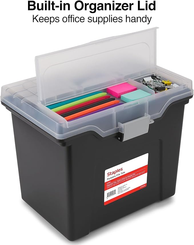 STAPLES File Box File Portable Tote, Letter Size - Image 4