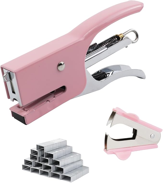 Small Hand-held Stapler Set, 15 Sheet Capacity, Includes 750Pcs Staples and A by Aacehlh