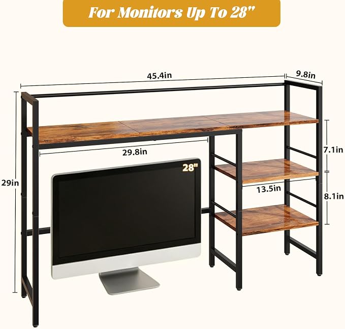 HavenlyYouth Desk Shelf, 45.4 Inch Wood Desk Organizer Shelf - Image 3