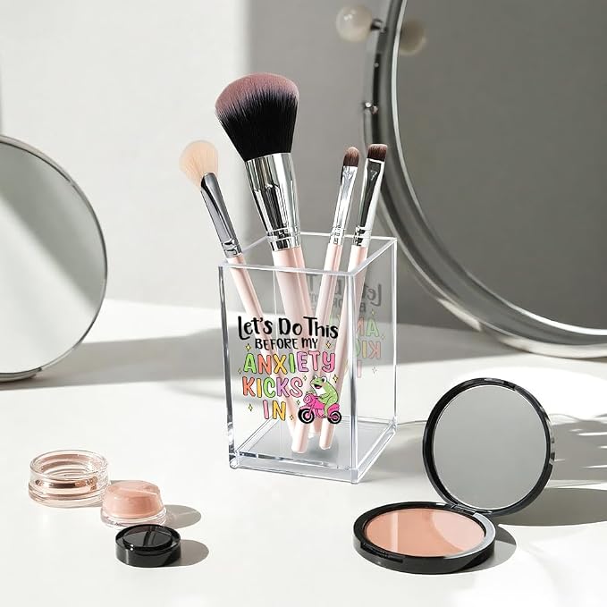 Let’s Do This Before My Anxiety Kicks in Acrylic Cosmetic Pencil Pen Holder Cup - Image 3