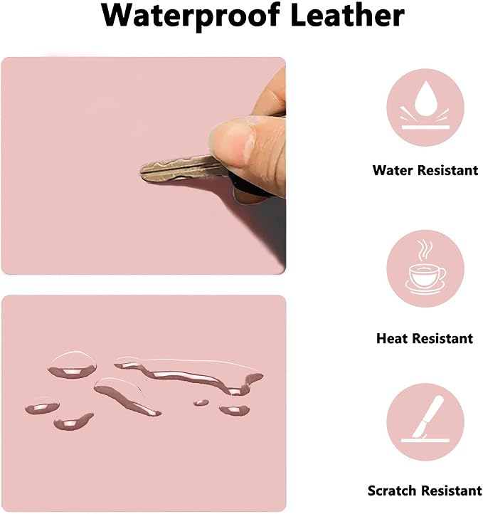 PU Leather Desk Pad Protector Gaming Mouse Pad Non Slip Desk Mat - Image 2