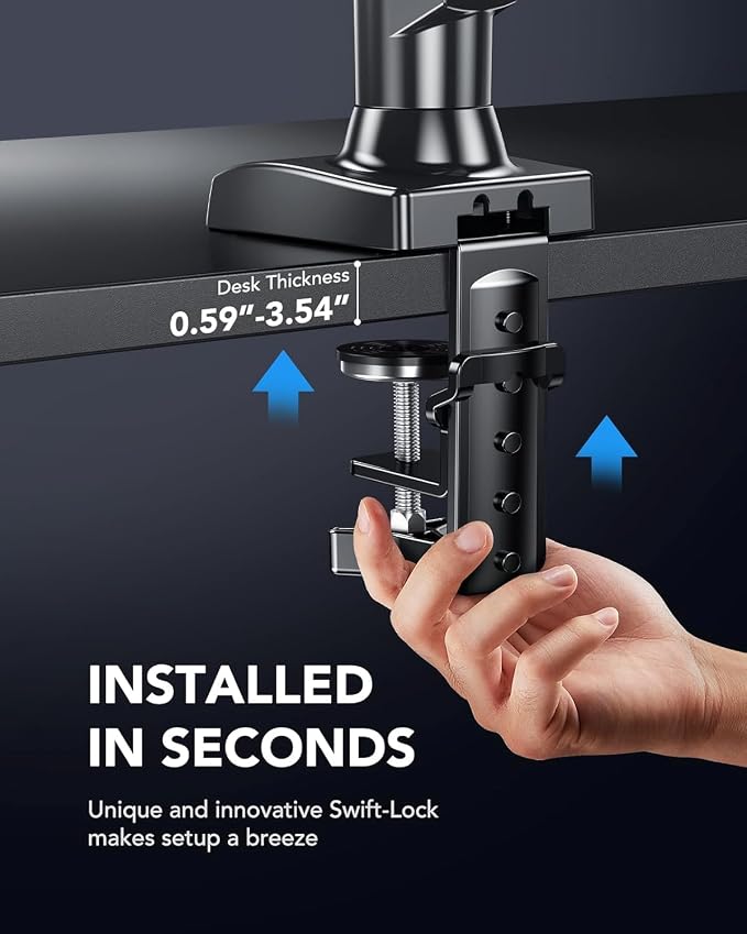 HUANUO FlowLift™ Single Monitor Mount, 13 to 32 Inch Monitor Arm, Adjustable - Image 7