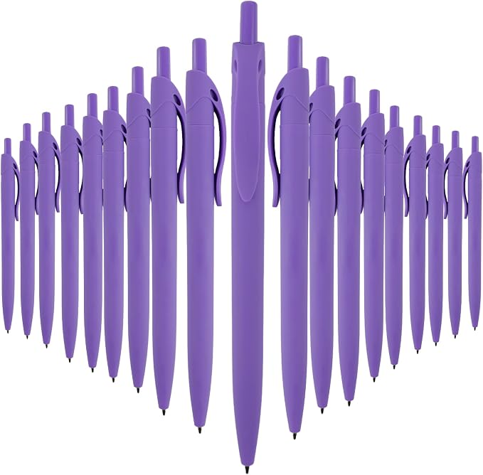 BallPoint Pens, 50 Pack, Bulk Pens, Dark Purple Barrel, Click Pens by Wiaziert