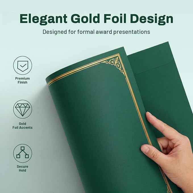 SUNEE 30 Packs Green Certificate Holders - Image 2