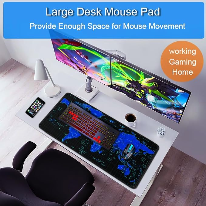 Gaming Mouse Pad, 31.5x15.7 inch Large Extended Computer Keyboard Mouse Mat - Image 6