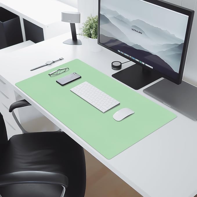 Desk Pad Mat, Leather Green Desk Mat - Image 6