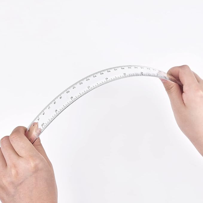 Unjoo Clear Plastic Ruler 12 Inch Straight Rulers, - Image 5