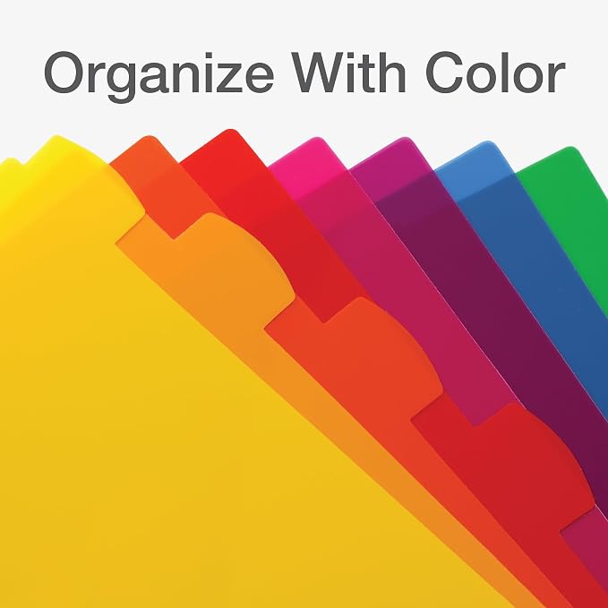 Oxford Plastic Binder Dividers for 3 Ring Binder, Durable Plastic-Binder Divider - Image 7
