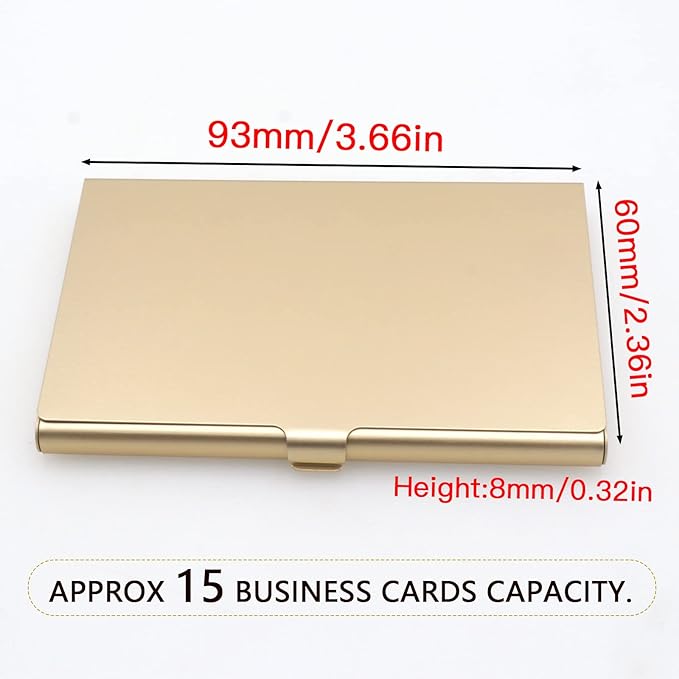 2-Pack Gold Aluminum Business Card Holder Slim Flip Pocket Case | aluminum - Image 2
