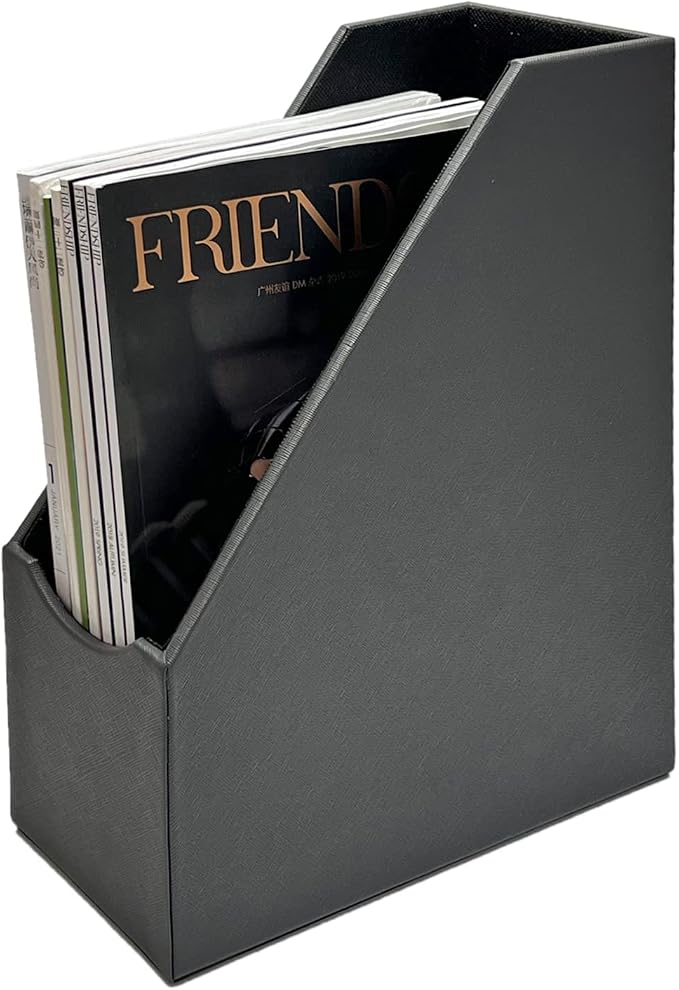 UnionBasic Magazine File Holder, Leatherette Desktop Document Organizer - Image 5