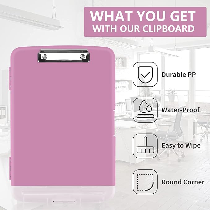 SFLHHDM Purple Clipboard with Storage, Clip Boards 8.5x11, Plastic Clipboard - Image 7