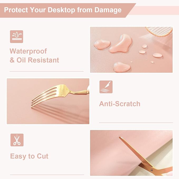 OstepDecor Pink Table Cover Protector 16 x 24 Inch, 1.5mm Thick Plastic Table - Image 5