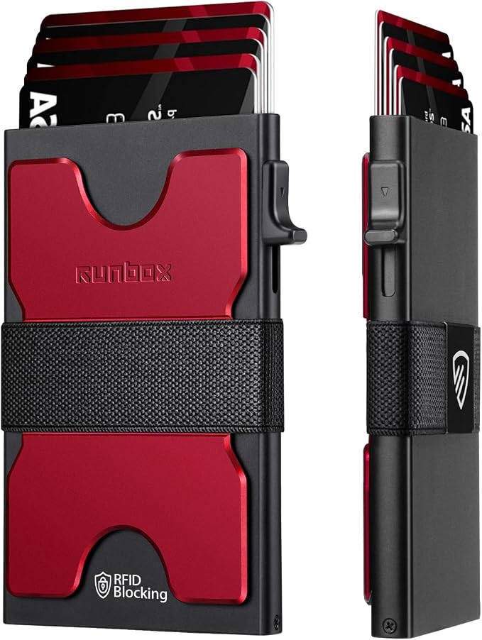 RUNBOX Slim Card Holder Wallet for Men, Minimalist RFID Blocking Wallet by RUNBOX