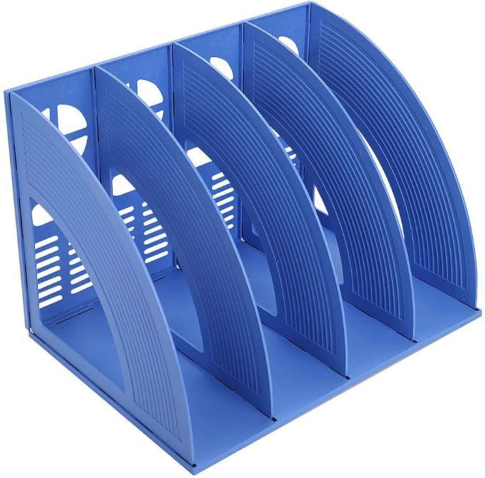 SAYEEC File Holder Storage Folder 4 Compartment Standing Desktop Hollow - Image 7