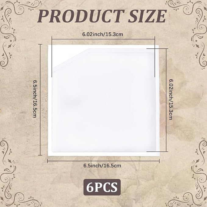 CRASPIRE 6Pcs Notebook Pocket Stickers Adhesive Pocket Sleeve 6 x 6 Inch Clear - Image 2