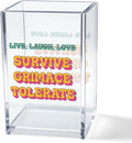 Live Laugh Love Funny Anti Cliche Acrylic Cosmetic Pencil Pen Holder Cup by Unknown