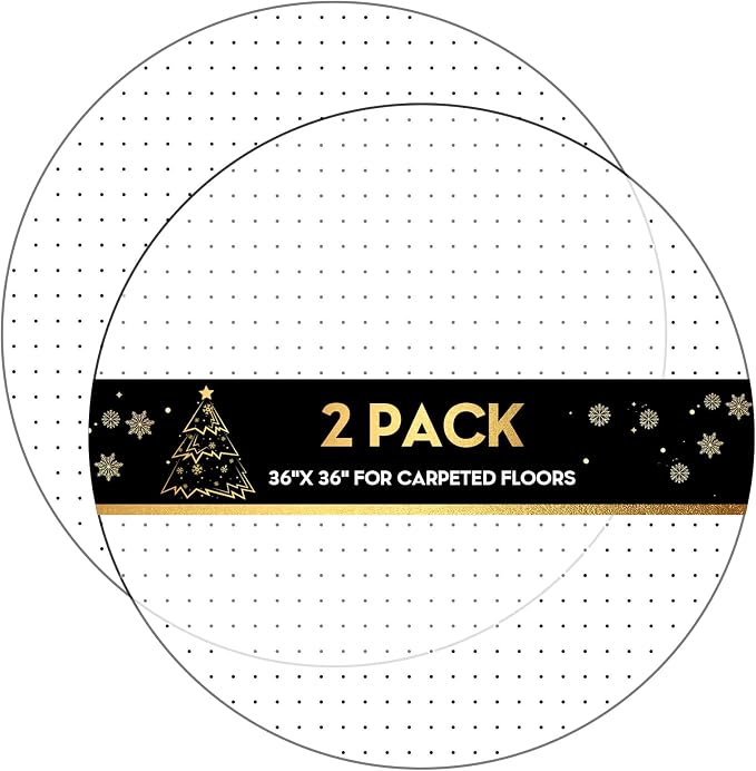 Office Chair Mat for Carpets, 2 Pack 36" × 36" Round Computer Chair Mat by Labeta