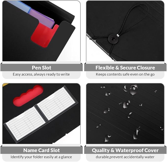 SKYDUE Accordion File Organizer, Expanding File Folder - Image 3