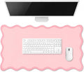 Hahafelt Scalloped Desk Mat Large Desk Pad Cute Coquette Table Mat Back to by Hahafelt