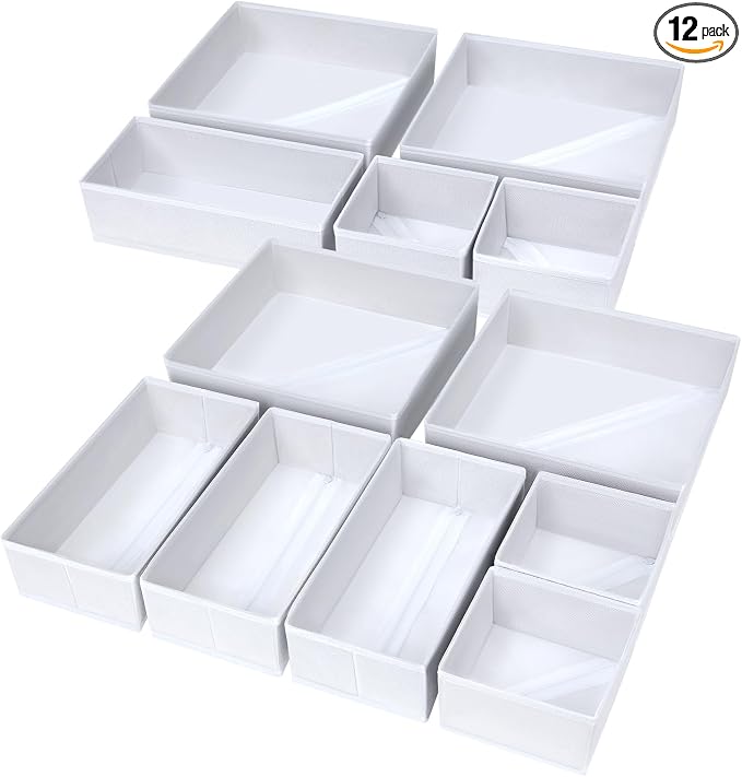 DIMJ Drawer Organizer Clothes, 12 Pack Fabric Closet Organizers and Storage by DiMJ
