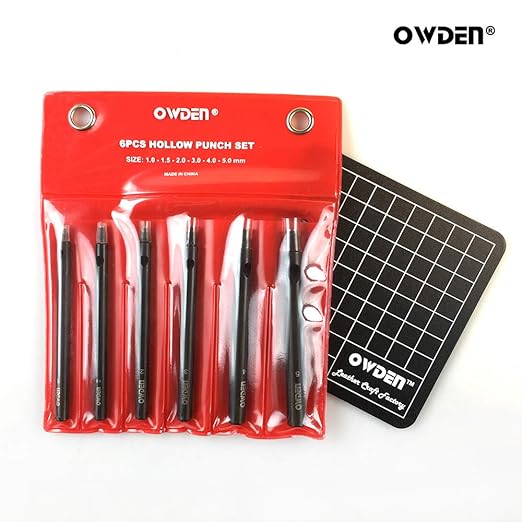 OWDEN Professional 6Pcs. Leather Hollow Punch Set. Size: 1.0-5.0mm - Image 7