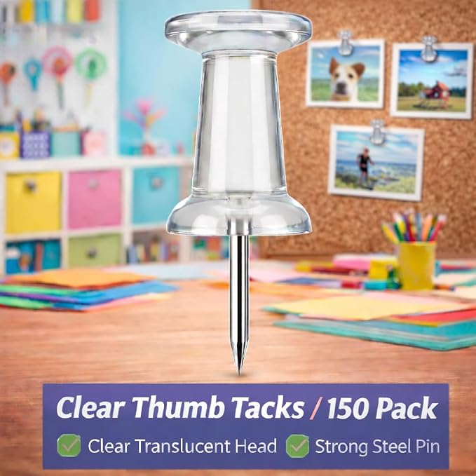 Push Pins for Bulletin Board Thumb Tacks for Wall - Image 2