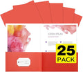 pmybupo 25pcs Red Folders with Two-Pockets Fit Letter Size Paper, Paper File by pmybupo