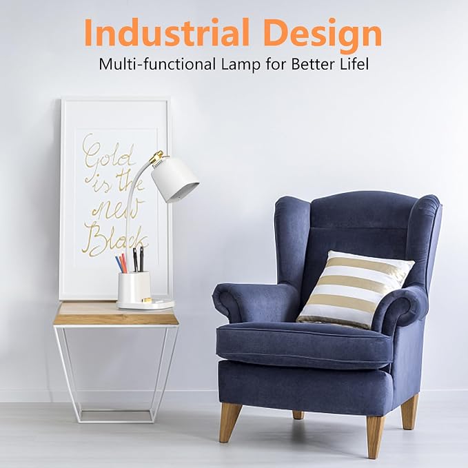 LED Desk Lamp with USB Charging Port Touch Control 3 Color Modes, Stepless - Image 6