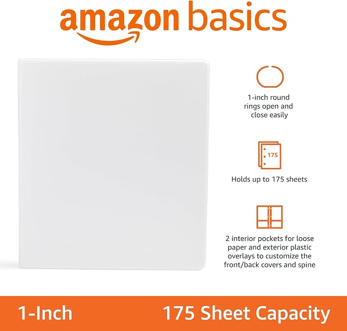 Amazon Basics 3-Ring Binder, Customizable, - Image 3